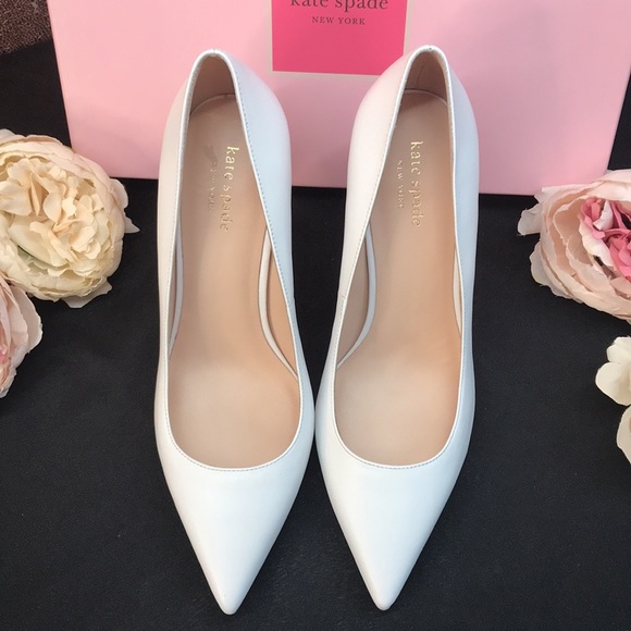 Kate Spade White Leather Pumps - Picture 2 of 8